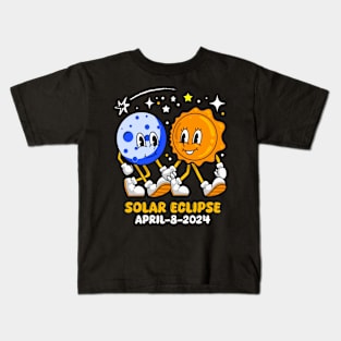 Moon Sun Solar Eclipse 2024 Totality April 8 Kids T-Shirt